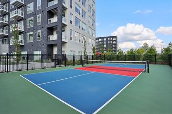 Outdoor pickleball court